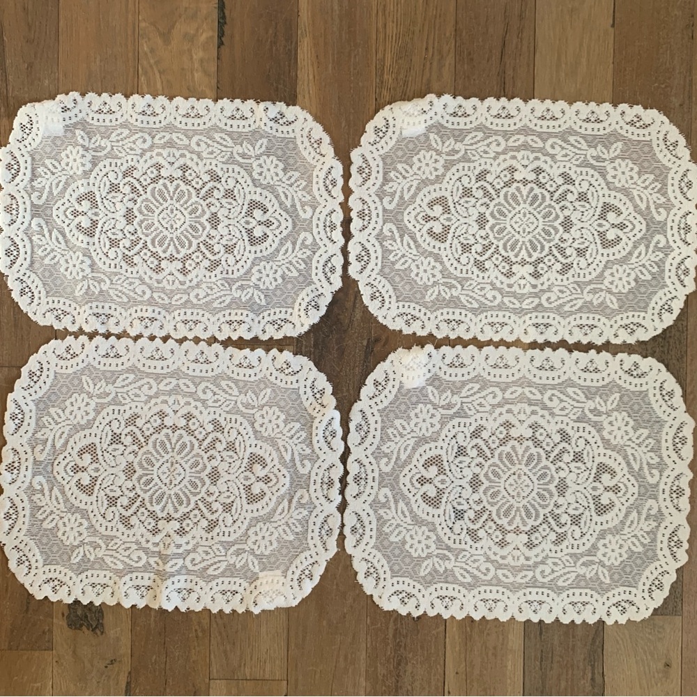 White Lace Placemats Set of 4